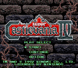Super Castlevania IV (Europe) Title Screen